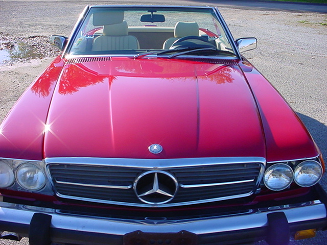 A Dashing Red Mercedes-Benz on the Roadside