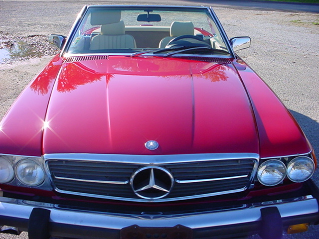 A Dashing Red Mercedes-Benz on the Roadside