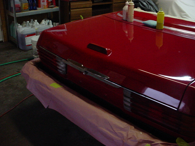 Red Car with Washing Material